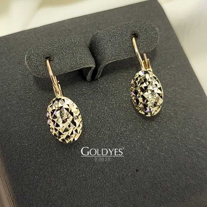 Złote kolczyki DIAMENTOWANE próba 585