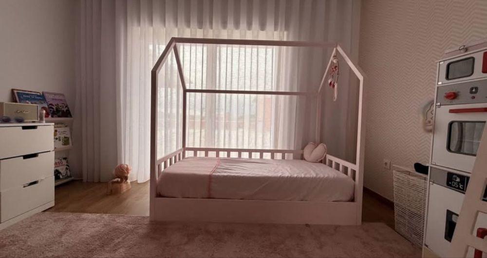 CAMA MONTESSORI Casinha rosa, feita à medida 170x90