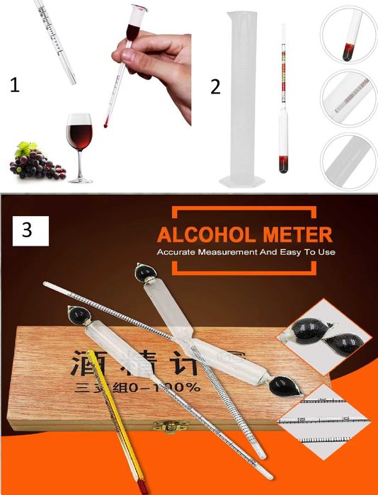Medidor de teor álcool, vinho , mosto, água-ardente etc
