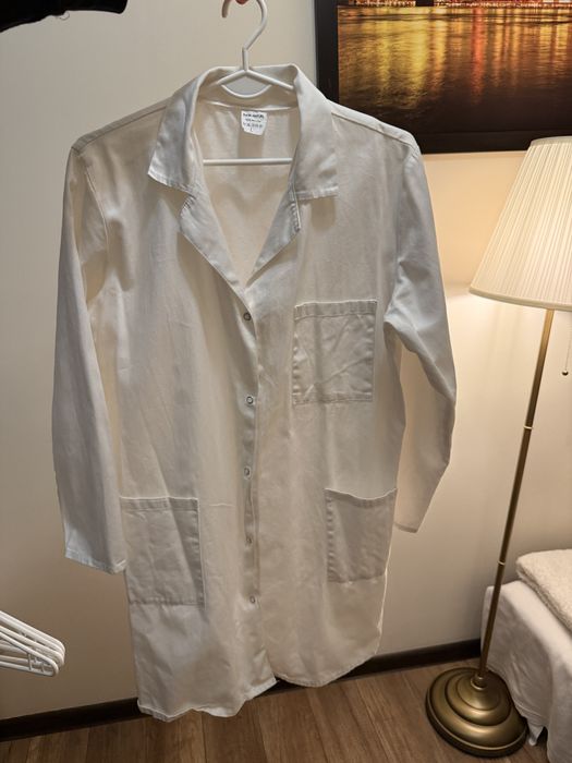 Kitel medyczny fartuch laboratoryjny 100% bawelna zapinany