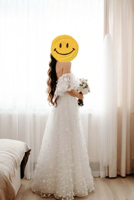 Suknia ślubna kwiaty 3D