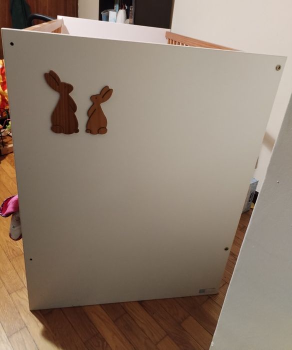 Cama berçário bébé  lacado branco com colchão novo