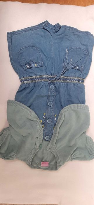 B kombinezon dżinsowy dla dziewczynki + narzutka 116cm