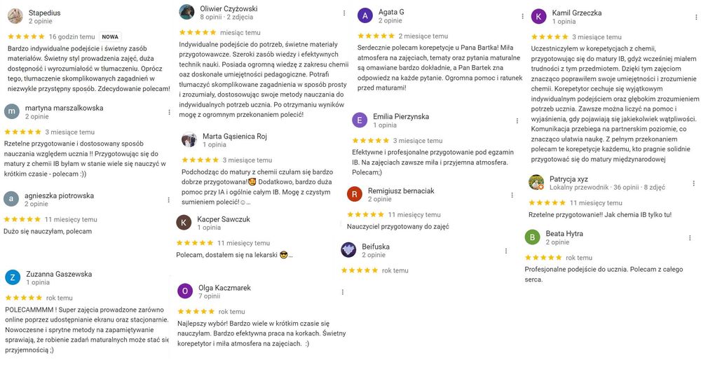 Korepetycje chemia IB - ostatnie miejsca do 2026 exams