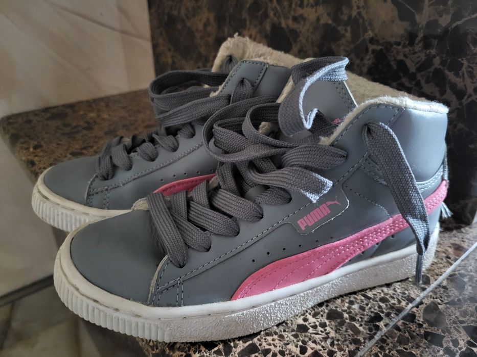 Дитячі шкіряні Puma кросівки ботінки утеплені