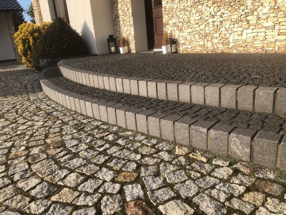 Palisada granitowa czarna szlifowana kostka