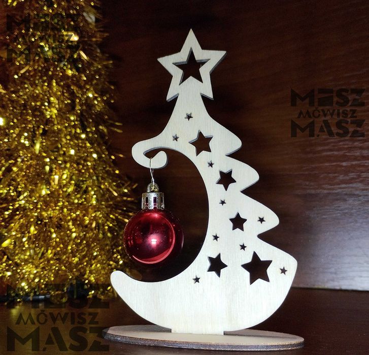 Choinka z czerwoną bombką 15cm #MiszMówiszMasz