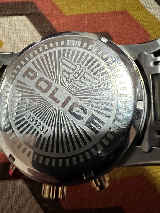 Relógio Homem original POLICE AVONDALE Prateado e Dourado