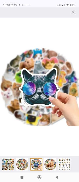 Стикеры мемы котики наклейки виниловые набор стикерпак стикербомбинг