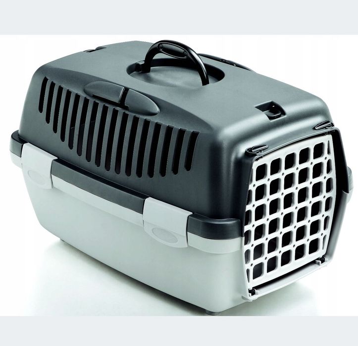 Transporter, klatka dla psa, kota, kolor szary. Pet, Animal Carrier.