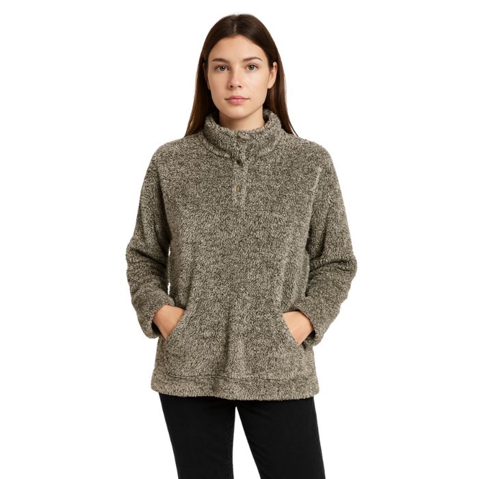 Khaki pluszowa bluza sweter damski L