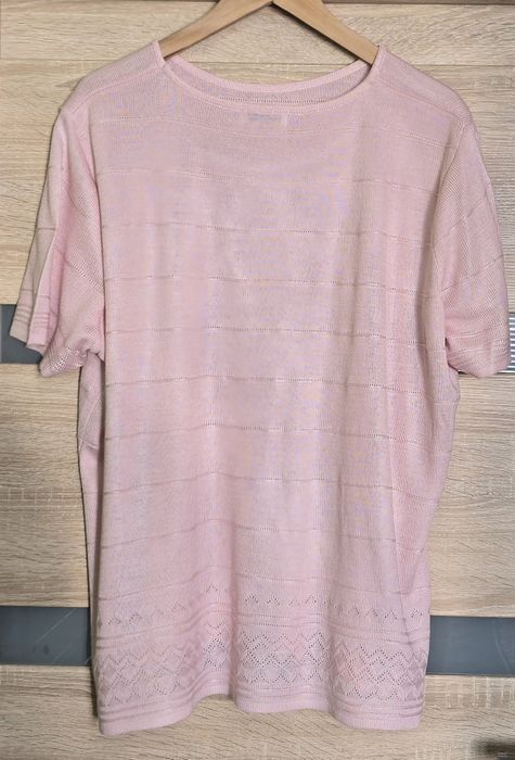 Sweter pudrowy róż 50 / 52 Berkertex  krótki rękaw