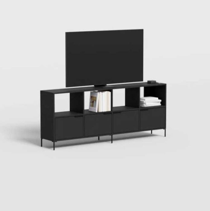 Meble Tylko - nowa szafka RTV, Type02 – Black Matt, 180x73x32 cm