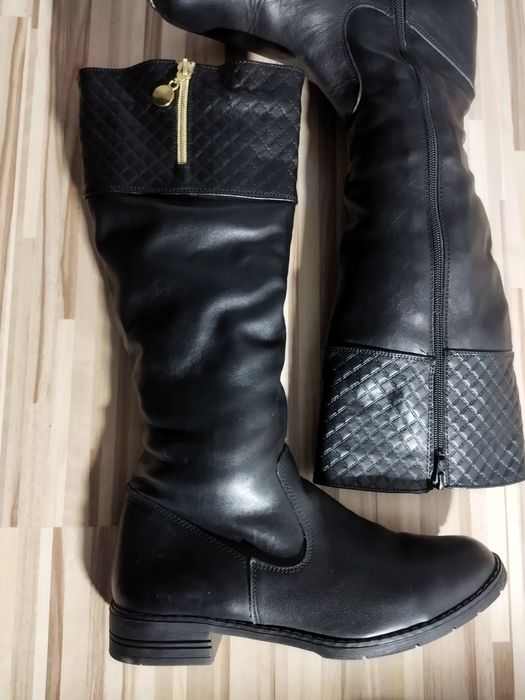 Długie kozaki damskie ocieplane