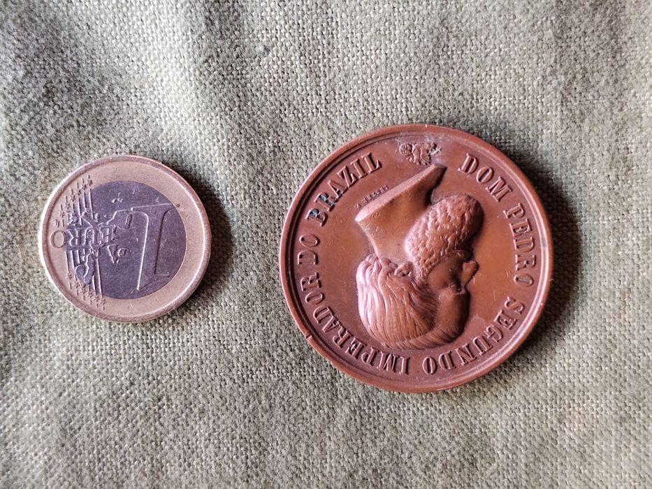 Medalha Brasil Império Cobre Dom Pedro II