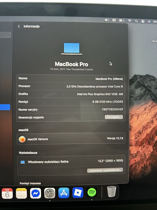 Apple MacbookPro 13 A1708