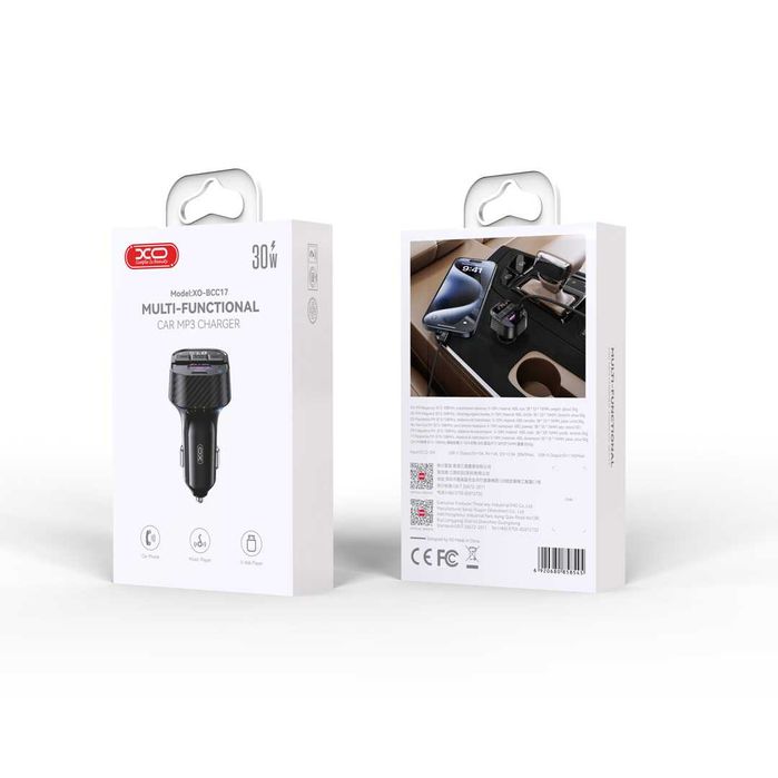 Transmiter Bluetooth FM XO Z Szybkim Ładowaniem 30W