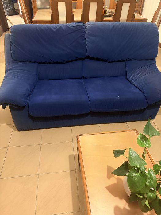 Conjunto de Sofás (3+2 Lugares) Azul – Muito Confortáveis
