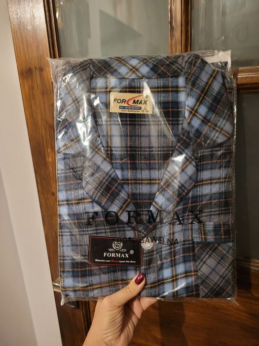 Piżama męska w kratę, r. XL