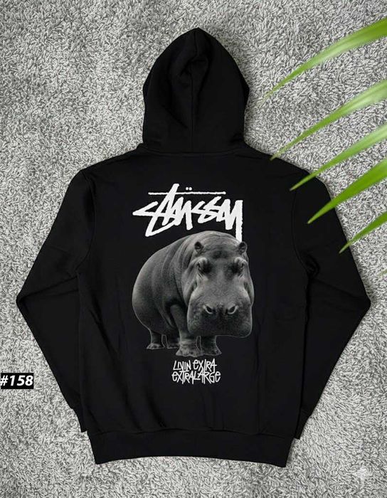 Черное Худи Stussy Basic • Cotton 100% • Толстовка Чорна Стусси Базовое • XS/XXL