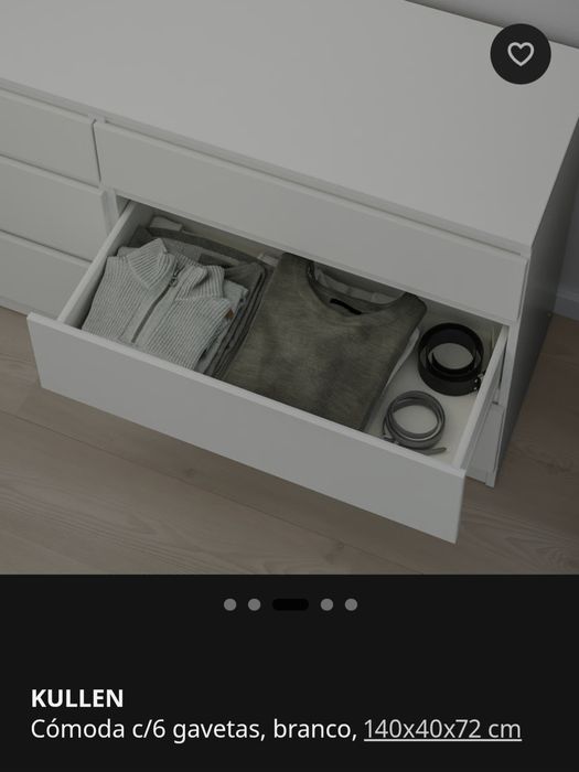 Cómoda IKEA kullen 6 gavetas, branco - NOVO, embalado