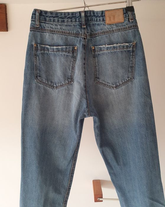 MOHITO spodnie jeans jeansy wysoki high mom fit dla niskiej 34 xs