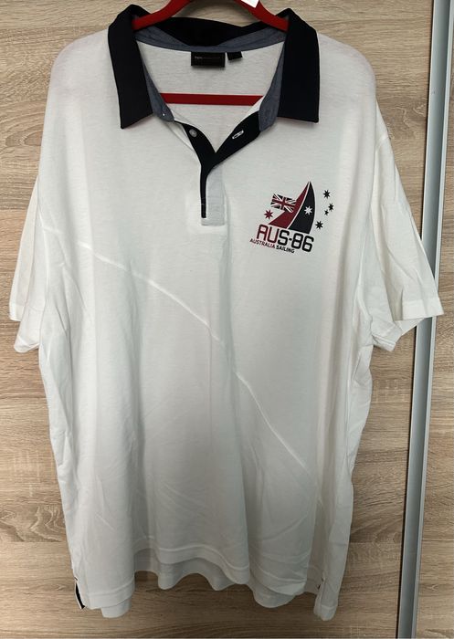 Koszulka biała  bawełna polówka duża rozmiar 3xl stan nowy