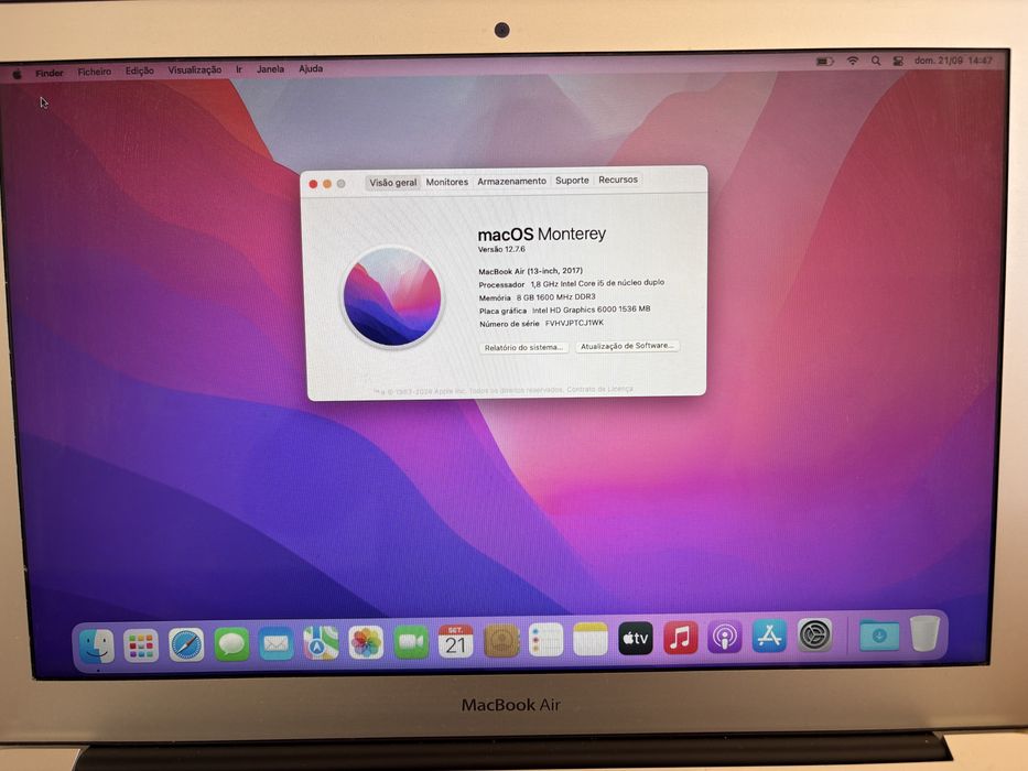 Macbook Air 2017 13 Polegadas bateria 2 ciclos