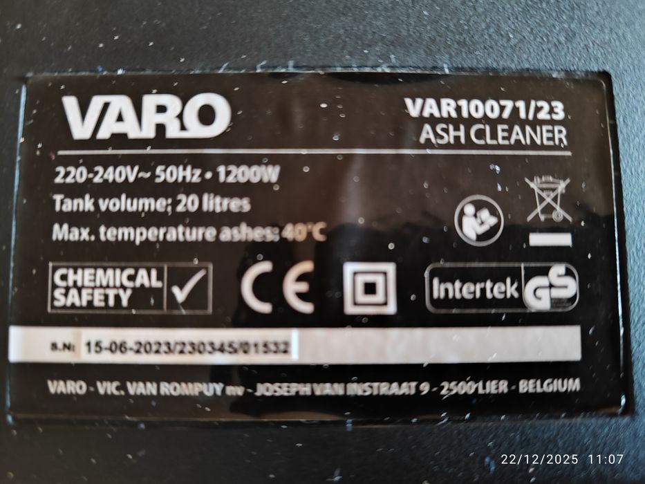 Aspirador de cinzas estado novo