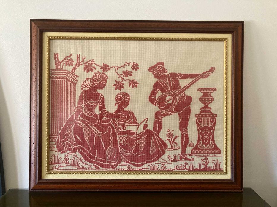 Quadro executado em ponto cruz (trabalho manual)