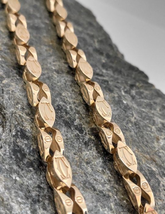 Piękny złoty łańcuszek splot CARTIER 585 Nowy