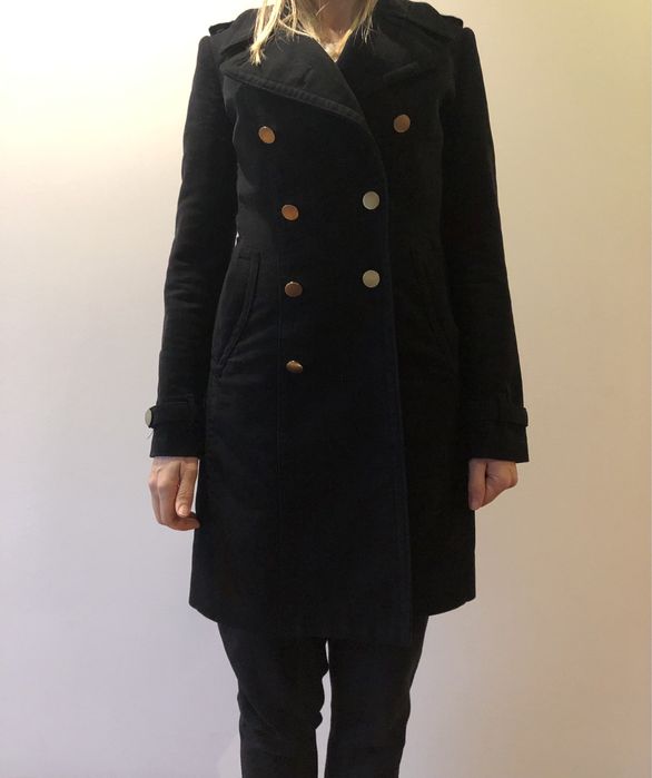 Casaco comprido preto Mango