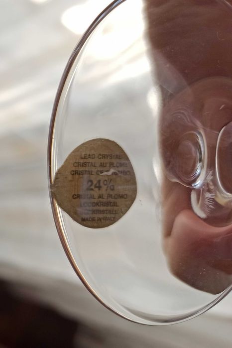 Conjunto de 6 copos e garrafa, de cristal Capri, feitos em Itália 24%