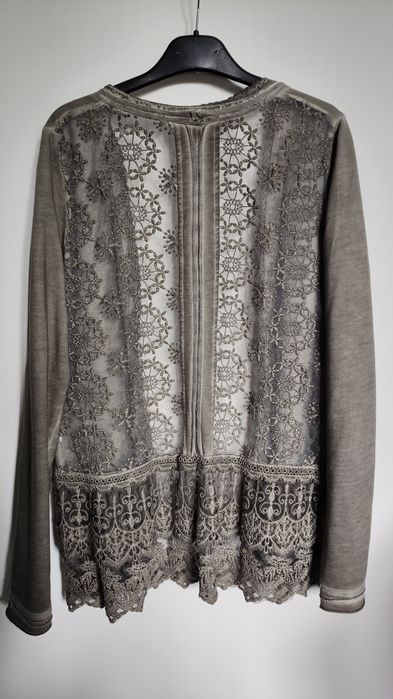 Narzutka Szara koronka boho ażurkowa 36 38 S M