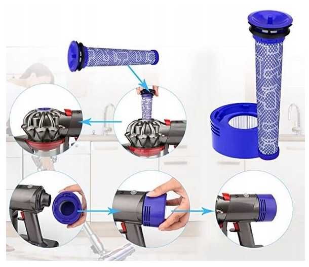 Bateria Akumulator do Dyson V7 21.6V 6000mAh + Filtry do Dyson V7 V8