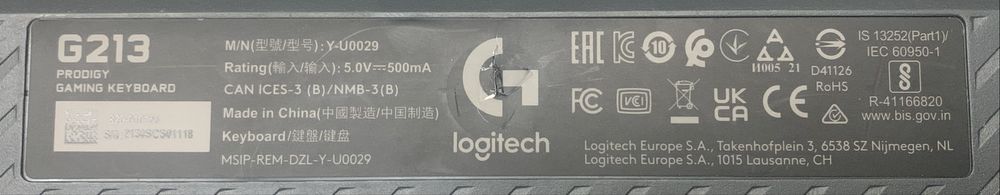 Клавіатура Logitech G213