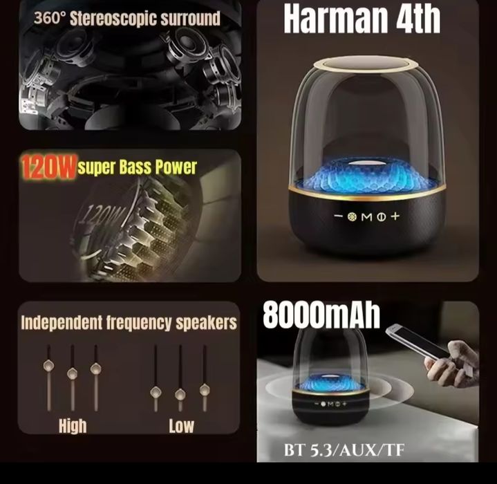 Блютуз колонка Harman 4th, 120W.