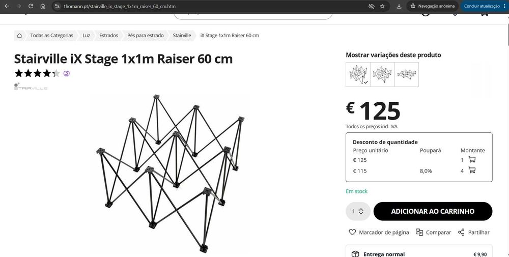 Palco - pés para estrados 1mX1m by Thomann - 4 unidades