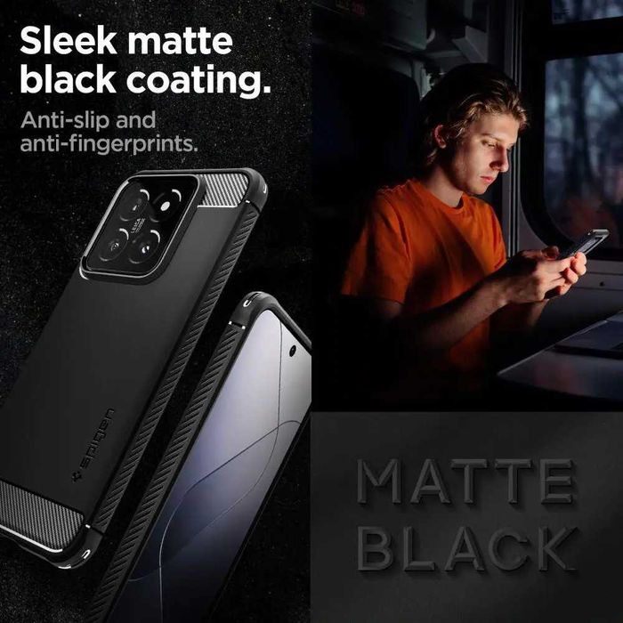 Чехол Spigen Rugged Armor для Xiaomi 14 Matte Black