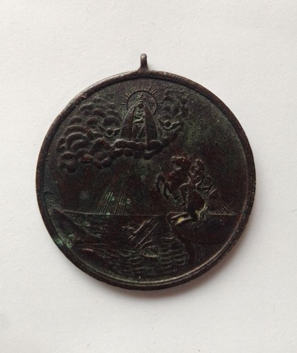 Medalha Cobre 1905 Rara "Recordação da Praia da Nazareth"