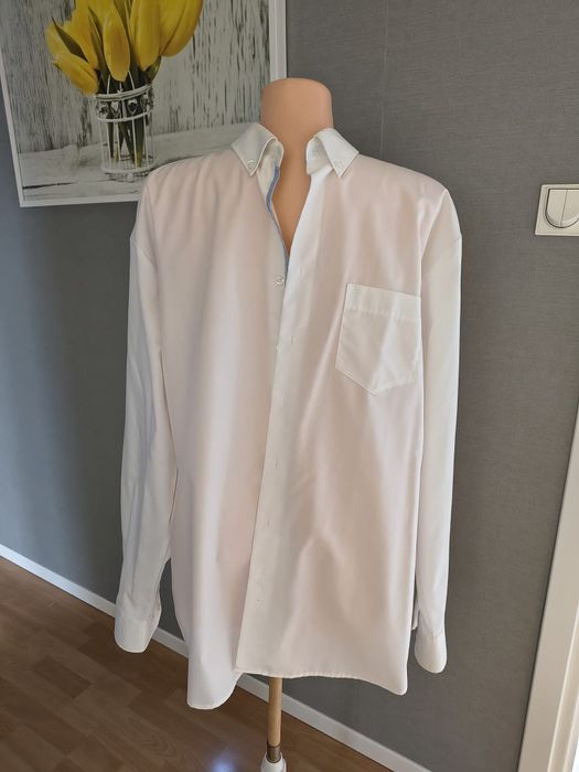 Biała męska koszula,kołnierzyk 43 ,L/XL