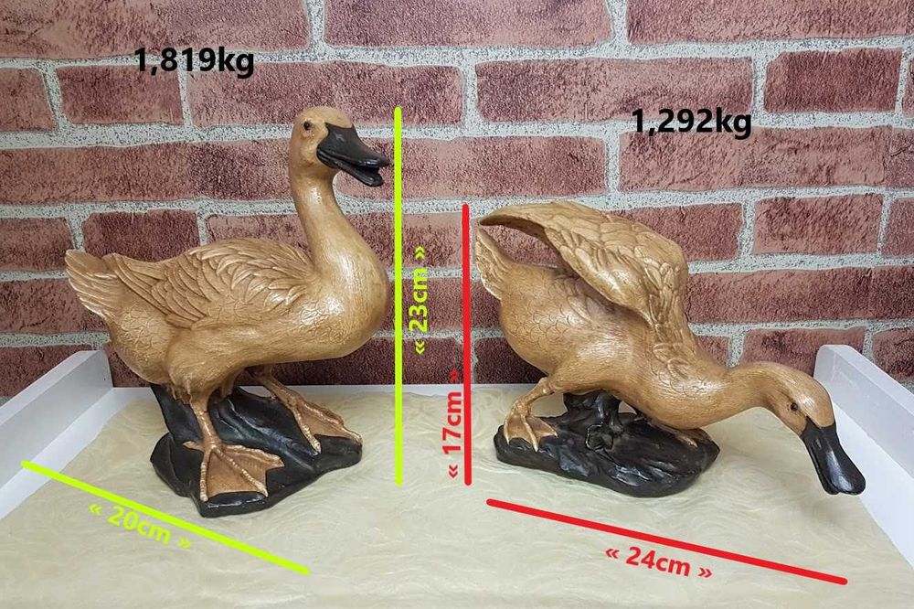 Par de patos decorativos em cerâmica artesanato