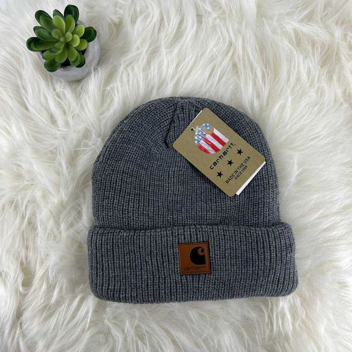 Нова шапка Carhartt вязана в рубчик кархарт шапка чоловіча унісекс