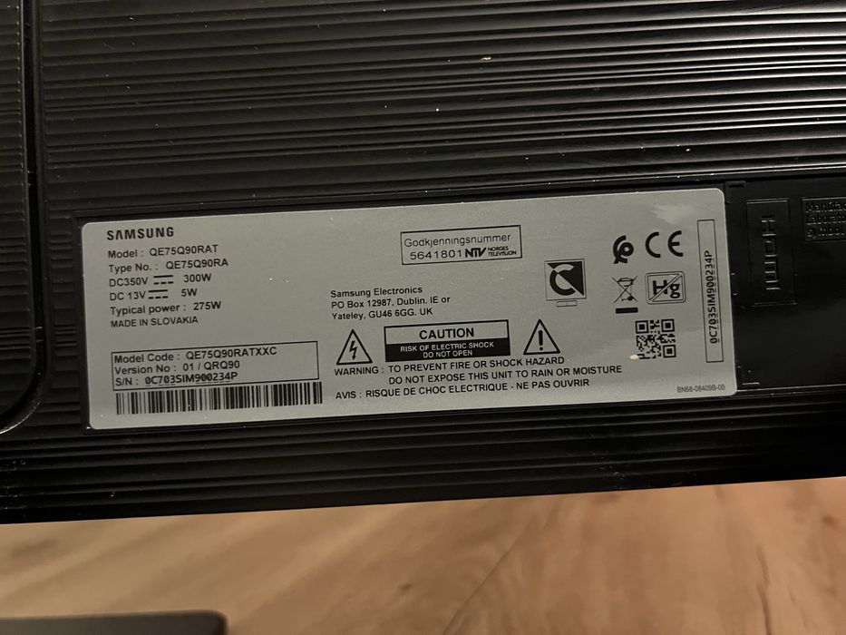 Monitor Samsung Modelo QE75Q90RAT Como novo