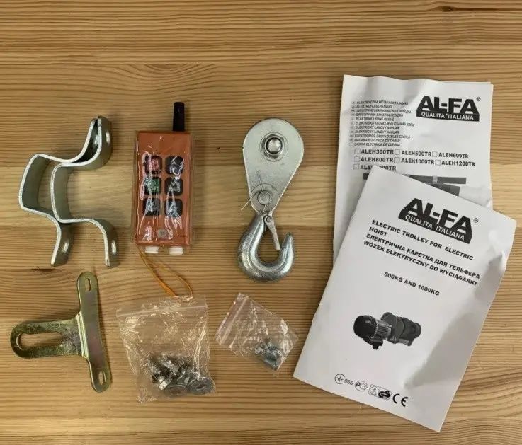 Тельфер с кареткой AL-FA ALEH600TR 300/600Кг/ 1,8кВт + пульт !!!