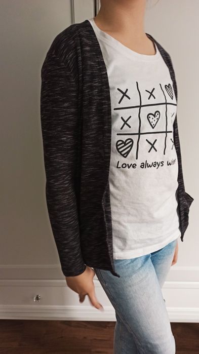 Sg Narzutka 146 , 152 H&M szary kardigan 146 , 152 dla dziewczynki