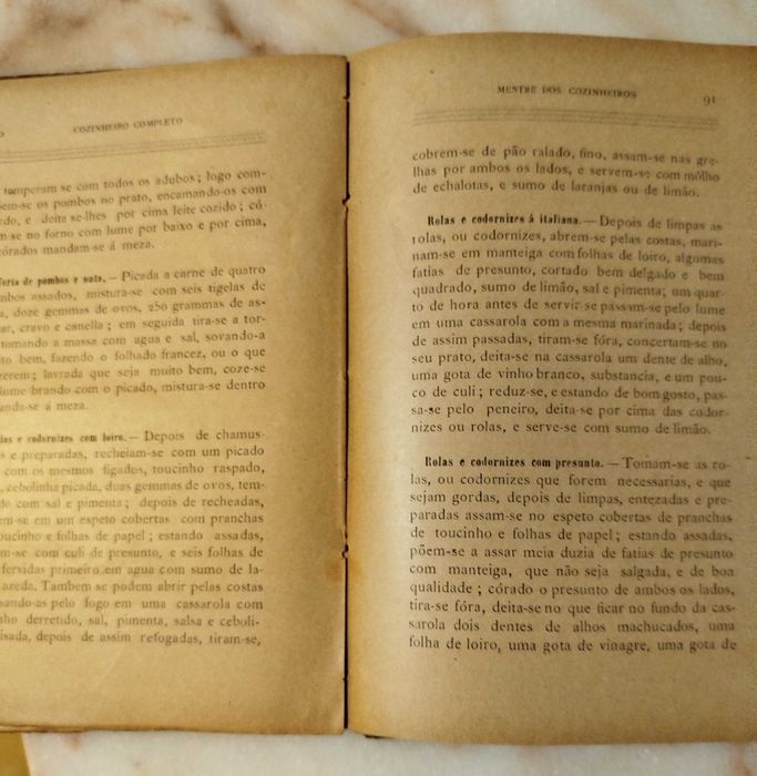 Raro Livro de Culinária - Ano de 1898