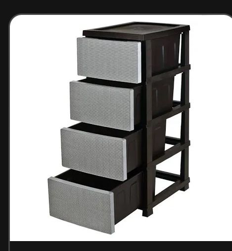 Комод ротанг комбінований, білий , сірий, беж, пудра