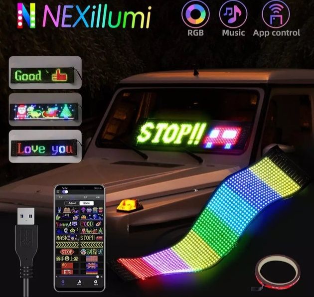 Бегущая строка разные размеры от 35смх10см до 3мХ40см светодидная