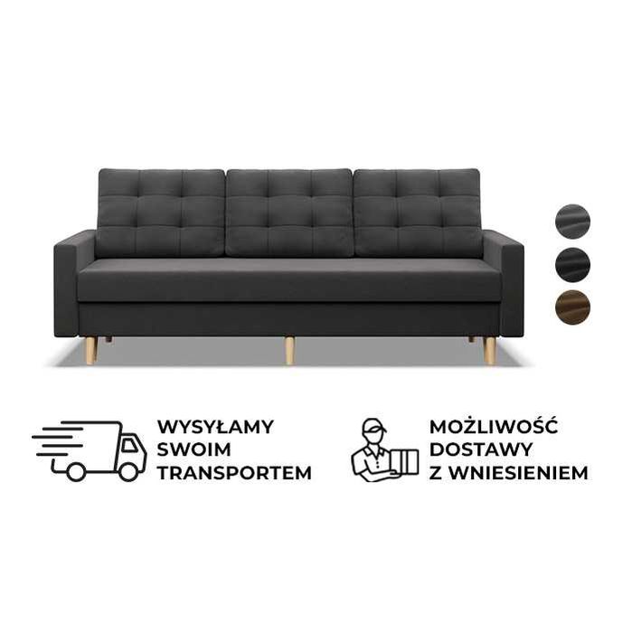 Kanapa 3-osobowa z Funkcja Spania Rozkładana do Salonu Pojemnik Blank